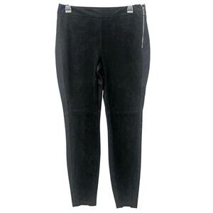 White House Black Market‎ Womens Sz 6 Black Leggings Side Zipper Back Pockets